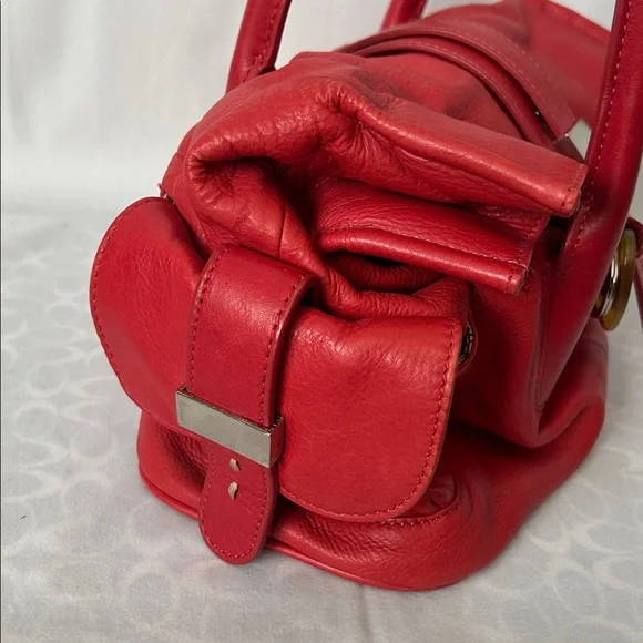 Barr + Barr Luxurious Red Leather Double Handle Travel Tote Bag Purse 🌺🌺 - Picture 5 of 11